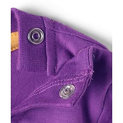 Babyhug 100% Cotton Knit Full Sleeves T-Shirt with Daddy Is My Hero Text Print - Purple