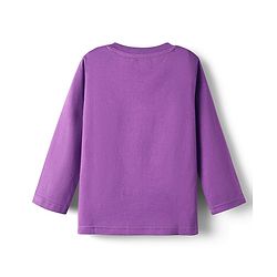 Babyhug 100% Cotton Knit Full Sleeves T-Shirt with Daddy Is My Hero Text Print - Purple
