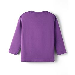 Babyhug 100% Cotton Knit Full Sleeves T-Shirt with Love Happy Shine Text Print - Purple
