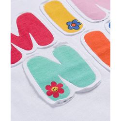 Babyhug Disney Single Jersey Knit Full Sleeves T-Shirt With Minnie Mouse Graphics & Patch Detailing & Back Print - White