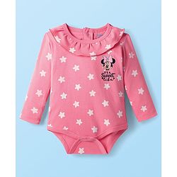 Babyhug Disney Interlock Knit Full Sleeves Onesies with Minnie & Friends Graphics Pack of 3 - Pink & White