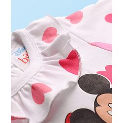 Babyhug Disney Interlock Knit Full Sleeves Onesies with Minnie & Friends Graphics Pack of 3 - Pink & White