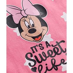 Babyhug Disney Interlock Knit Full Sleeve Rompers with Heart Minnie & Mickey Mouse Graphics Pack of 3 - Pink & White