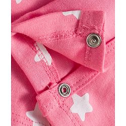 Babyhug Disney Interlock Knit Full Sleeve Rompers with Heart Minnie & Mickey Mouse Graphics Pack of 3 - Pink & White