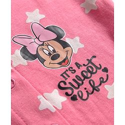 Babyhug Disney Interlock Knit Full Sleeves Sleep Suits With Minnie & Friends Graphics Pack Of 2 - Pink & White