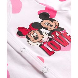 Babyhug Disney Interlock Knit Full Sleeves Jhablas With Minnie & Friends Print Pack Of 3 - Pink White & Dark Pink