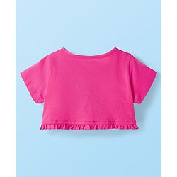 Babyhug Cotton Woven Half Sleeves Frock With Shrug & Floral Print - Pink & White