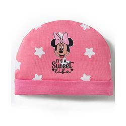 Babyhug Disney Cap Mitten & Booties With Minnie Mouse Pink - Diameter 10 cm