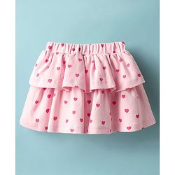 Babyhug Disney Interlock  Knit Full Sleeves Onesie and Skirt with Minnie & Friends Graphic - Pink & White