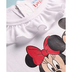 Babyhug Disney Interlock  Knit Full Sleeves Onesie and Skirt with Minnie & Friends Graphic - Pink & White