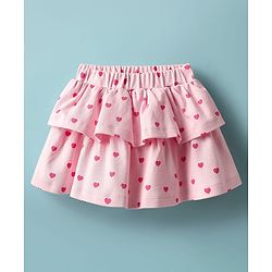 Babyhug Disney Interlock  Knit Full Sleeves Onesie and Skirt with Minnie & Friends Graphic - Pink & White