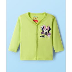 Babyhug Disney Interlock Knit Full Sleeves Jhablas With Minnie Mouse Graphics pack Of 3 - Lime Green Purple & White