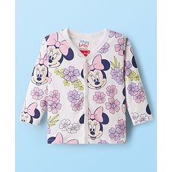 Babyhug Disney Interlock Knit Full Sleeves Jhablas With Minnie Mouse Graphics pack Of 3 - Lime Green Purple & White