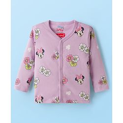 Babyhug Disney Interlock Knit Full Sleeves Jhablas With Minnie Mouse Graphics pack Of 3 - Lime Green Purple & White