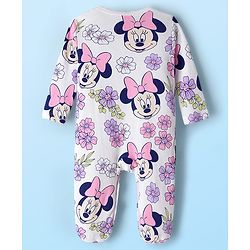 Babyhug Disney Interlock Knit Full Sleeves Footed Sleepsuit With Minnie Mouse Graphics Pack Of 2 - Green & White