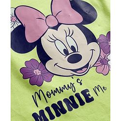 Babyhug Disney Interlock Knit Full Sleeves Onesies with Diaper Legging & Minnie Mouse Graphics - Light Green & White