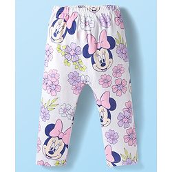 Babyhug Disney Interlock Knit Full Sleeves Onesies with Diaper Legging & Minnie Mouse Graphics - Light Green & White