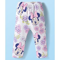 Babyhug Disney Interlock Knit Full Sleeves Onesies with Diaper Legging & Minnie Mouse Graphics - Light Green & White