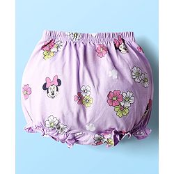 Babyhug Disney Interlock Knit Mid Thigh Bloomers With Minnie Mouse Graphics Pack of 3 - Purple & Green