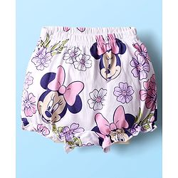 Babyhug Disney Interlock Knit Mid Thigh Bloomers With Minnie Mouse Graphics Pack of 3 - Purple & Green