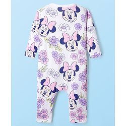 Babyhug Disney Interlock Knit Full Sleeves Rompers With Minnie Mouse Graphics Pack of 3 - Light Green & Lavender