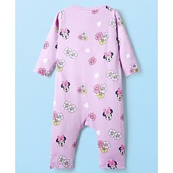Babyhug Disney Interlock Knit Full Sleeves Rompers With Minnie Mouse Graphics Pack of 3 - Light Green & Lavender