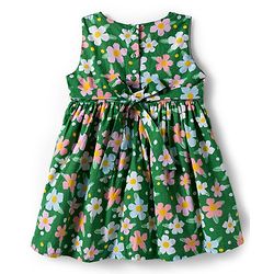 Babyhug Cotton Woven Floral Printed Frock with Full Sleeves Shrug - Pink & Green