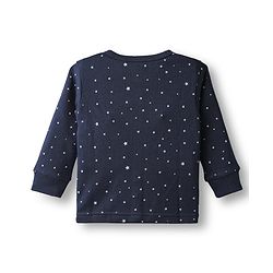 Babyhug Knit Full Sleeves Solid Color Front Open Thermal Vest & Pant Set - Navy Blue