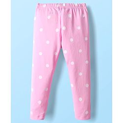 Babyhug Disney Cotton Lycra knit Full Length Legging With Minnie Mouse Graphics Pack of 2 - Yellow & Pink