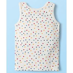 Babyhug  Knit Full Sleeves Thermal Vests & Pant Set with Star Print - Off white
