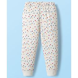 Babyhug  Knit Full Sleeves Thermal Vests & Pant Set with Star Print - Off white