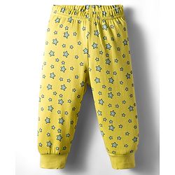 Babyhug Knit Full Sleeves Front Open Thermal Co-Ord Set With Star Print - Lime Green