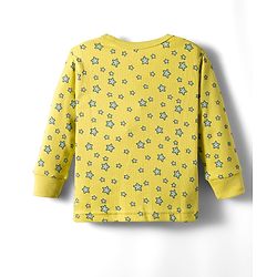 Babyhug Knit Full Sleeves Front Open Thermal Co-Ord Set With Star Print - Lime Green