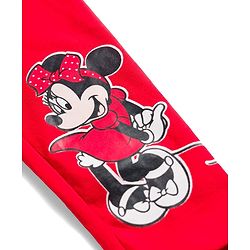 Babyhug Disney Cotton Knit Full Length Leggings With Minnie Mouse Graphics Pack Of 3 - Red Black & Grey