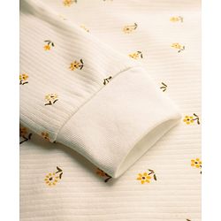 Babyhug Cotton Knit Full Sleeves Thermal Inner Wear Set with Sando Vest & Floral Print - Offwhite