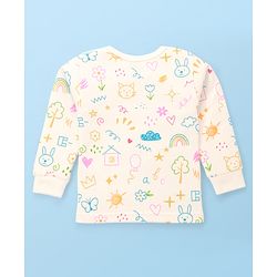 Babyhug  Knit Full Sleeves Thermal Set with Animal Print - Off-White