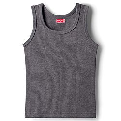 Babyhug Knit Sleeveless Solid Thermal Vest - Grey
