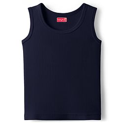 Babyhug Knit Sleeveless Solid Thermal Vest - Navy Blue