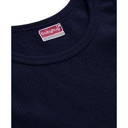 Babyhug Knit Sleeveless Solid Thermal Vest - Navy Blue