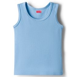 Babyhug Knit Sleeveless Solid Thermal Vest - Light Blue