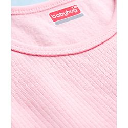 Babyhug Knit Sleeveless Solid Thermal Vest - Pink