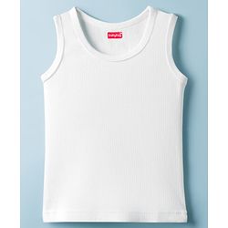 Babyhug Knit Sleeveless Solid Thermal Vest - Offwhite