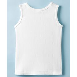 Babyhug Knit Sleeveless Solid Thermal Vest - Offwhite