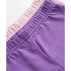 Babyhug Disney Cotton Knit Full Length Leggings With Minnie Mouse Graphics Pack Of 2 - Purple & Pink