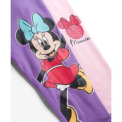 Babyhug Disney Cotton Knit Full Length Leggings With Minnie Mouse Graphics Pack Of 2 - Purple & Pink