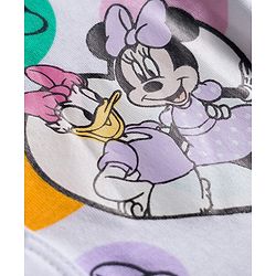 Babyhug Disney Full Sleeves Footed Sleep Suit With Minnie & Friends Graphics Pack Of 2 - Purple & White