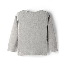 Babyhug Knit Full Sleeves Solid Front Open Thermal Set - Light Grey