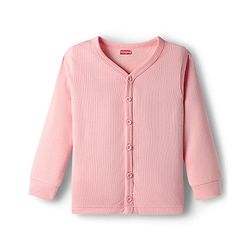 Babyhug Cotton Knit Full Sleeves Front Open Solid Coloured Thermal Wear Jhabla & Pant Set - Pink