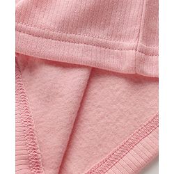 Babyhug Cotton Knit Full Sleeves Front Open Solid Coloured Thermal Wear Jhabla & Pant Set - Pink