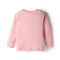 Babyhug Cotton Knit Full Sleeves Front Open Solid Coloured Thermal Wear Jhabla & Pant Set - Pink